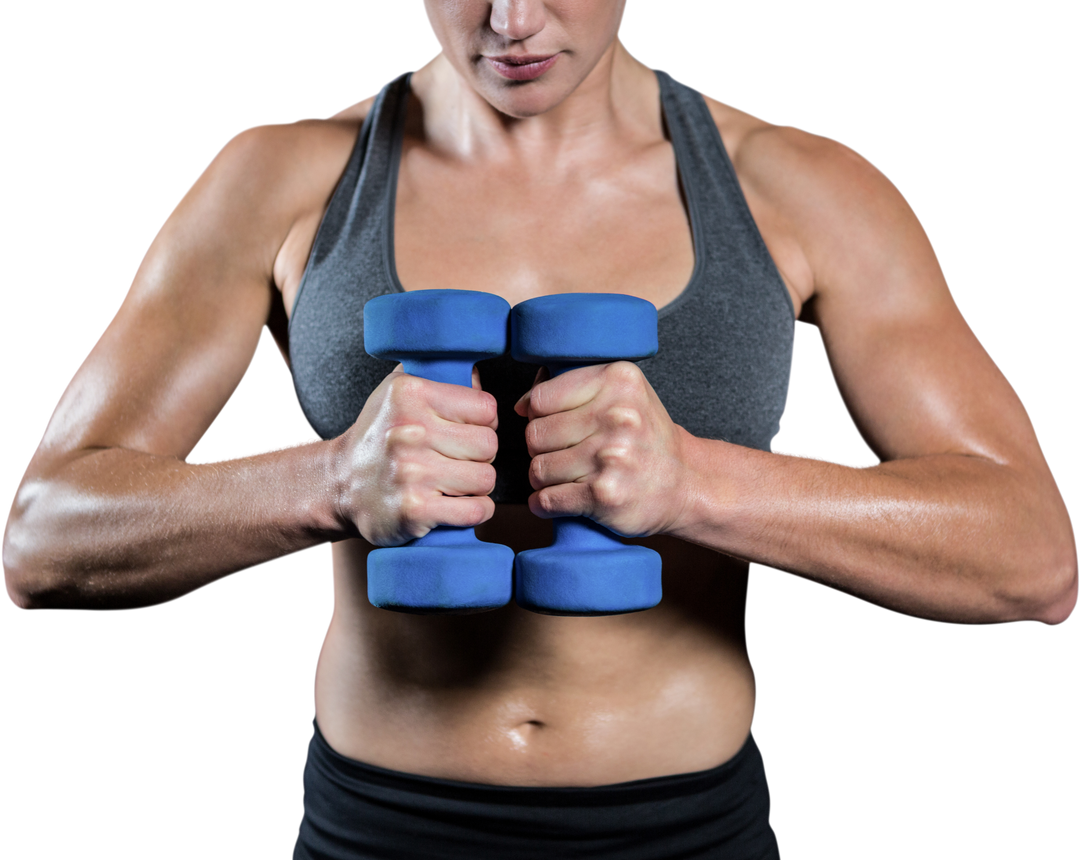 Concentrated Athletic Woman Lifting Dumbbells Transparency - Download Free Stock Images Pikwizard.com