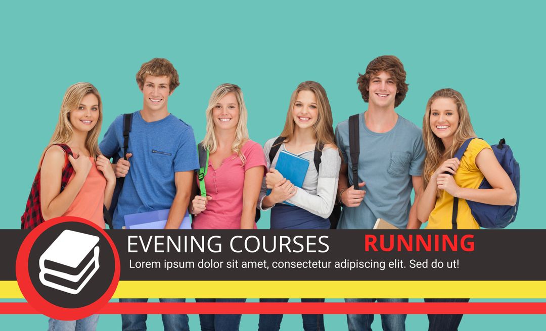 smiling students representing vibrant evening courses - Download Free Stock Images Pikwizard.com
