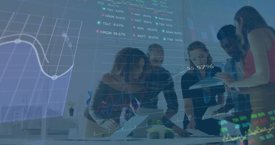 Team Analyzing Global Financial Data for Business Strategy