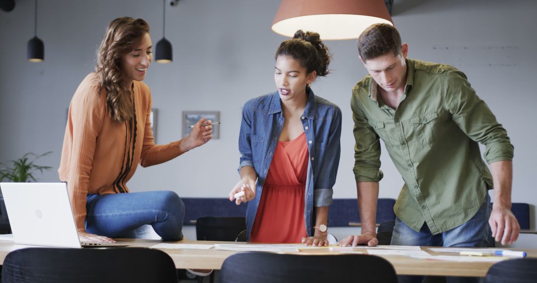 Creative Office Meeting with Focused Team Collaboration