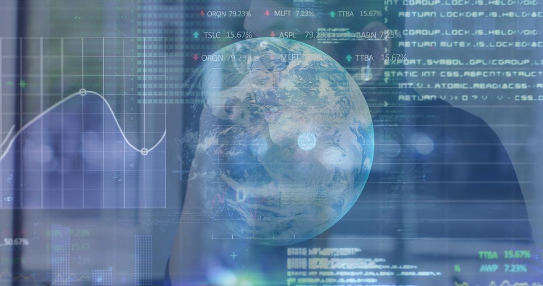 Global Financial Data Overlay with Digital Interface