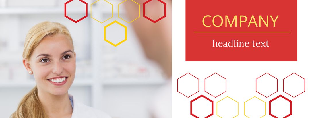 Professional Corporate Template Featuring Smiling Woman