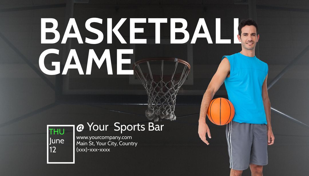 Athlete Promoting Local Basketball Game at Sports Bar - Download Free Stock Templates Pikwizard.com