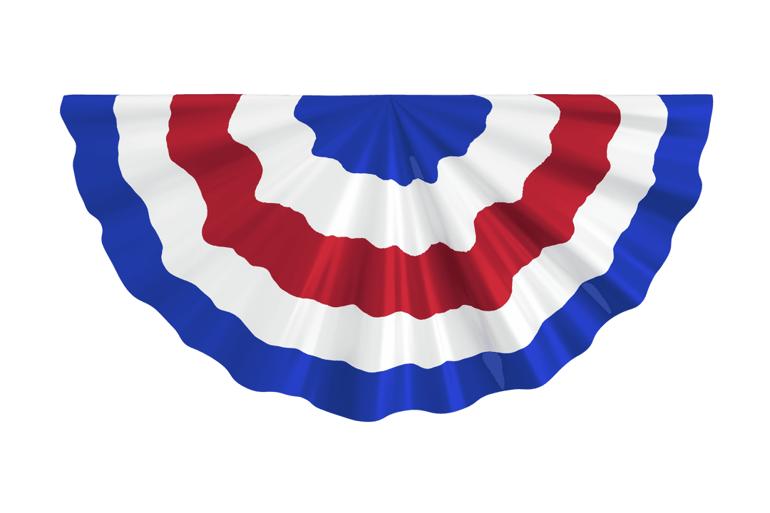 Patriotic USA Flag Bunting with Transparent Design