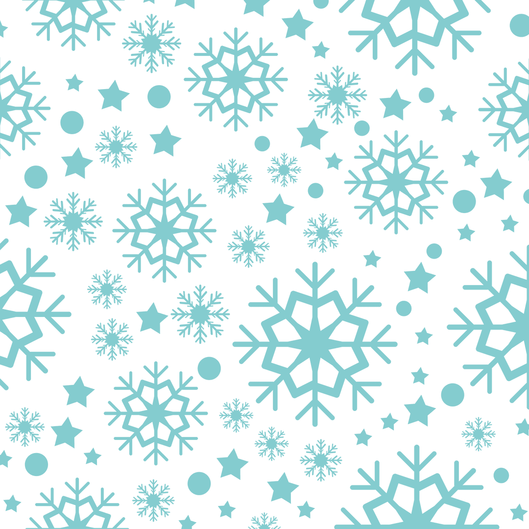 Blue Snowflakes and Stars seamless Design Transparent Vector