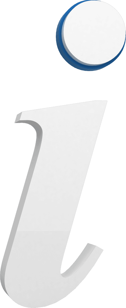 3D i Information Icon with Transparent Background