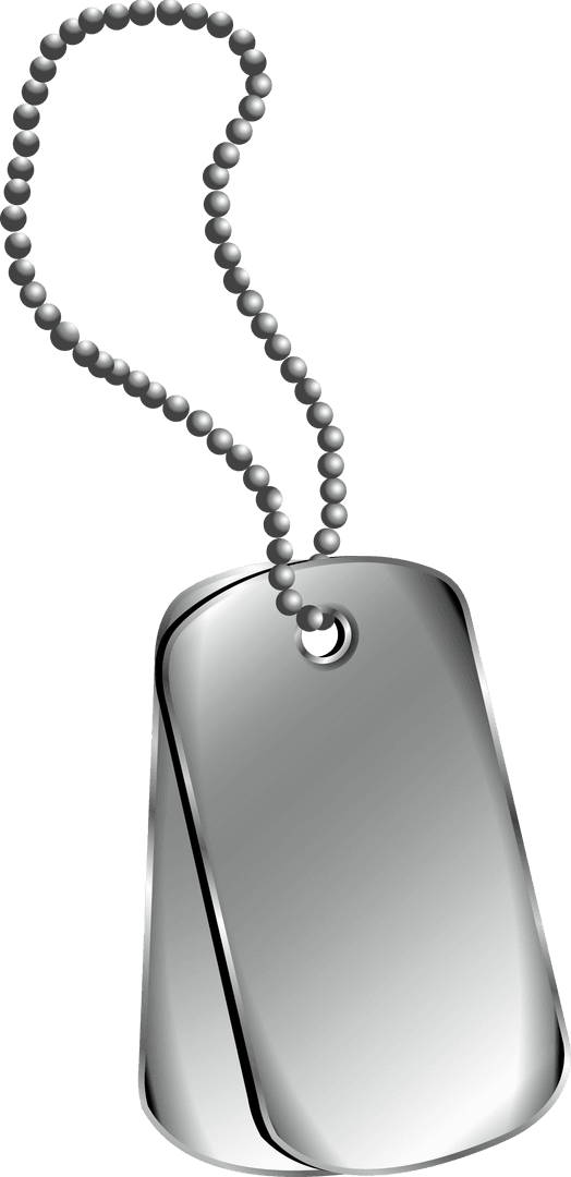 Close-up Transparent Silver Name Tag with Ball Chain