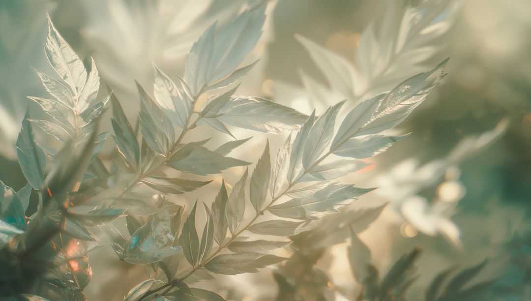 Leaves in Sunlit Woodland with Bokeh Light