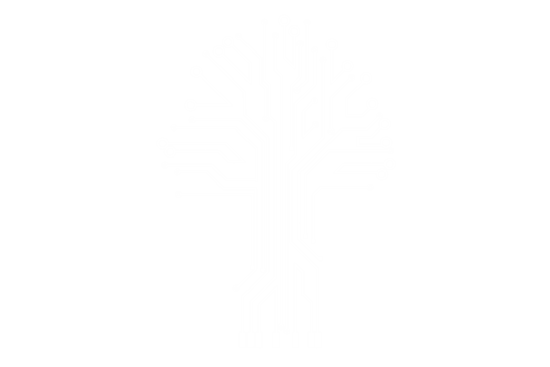 Digital Tree Circuit Microchip Connections Transparent Background