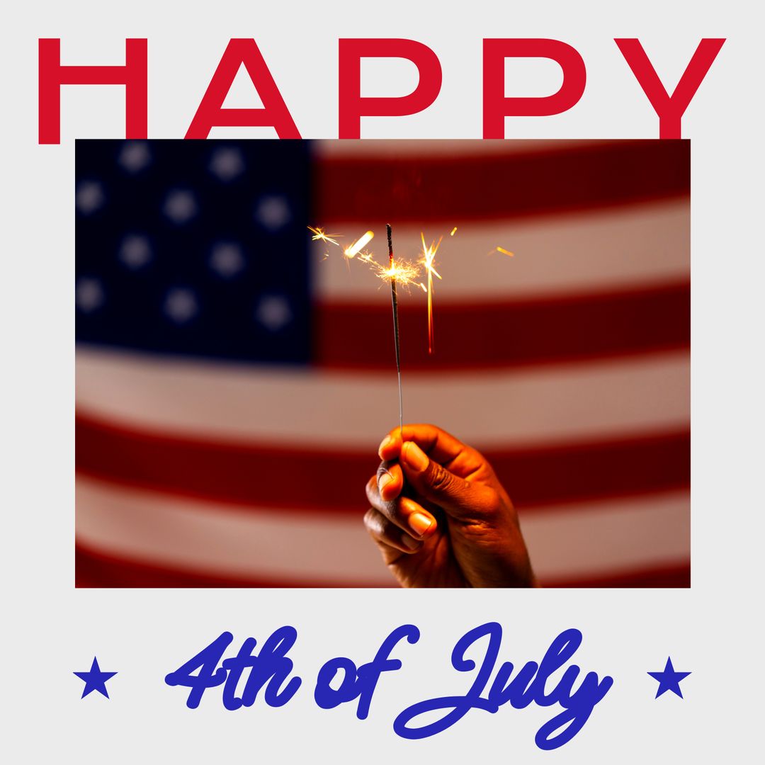 Sparkler in Hand Celebrating Fourth of July