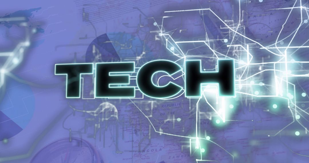 Futuristic Tech Concept with Financial Data and Network Connections