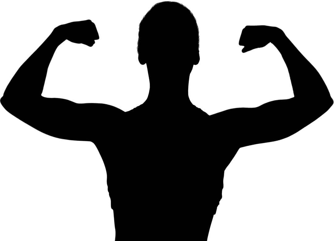 Dynamic Woman Silhouette in Action on Transparent Background