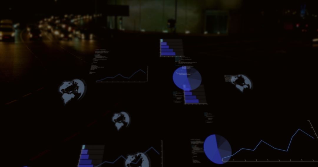Digital Analytics Over World Map with Circuit Connection