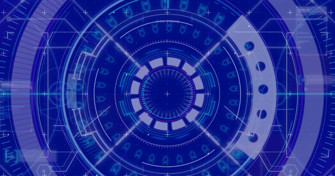 Futuristic digital interface with data scanning and processing elements