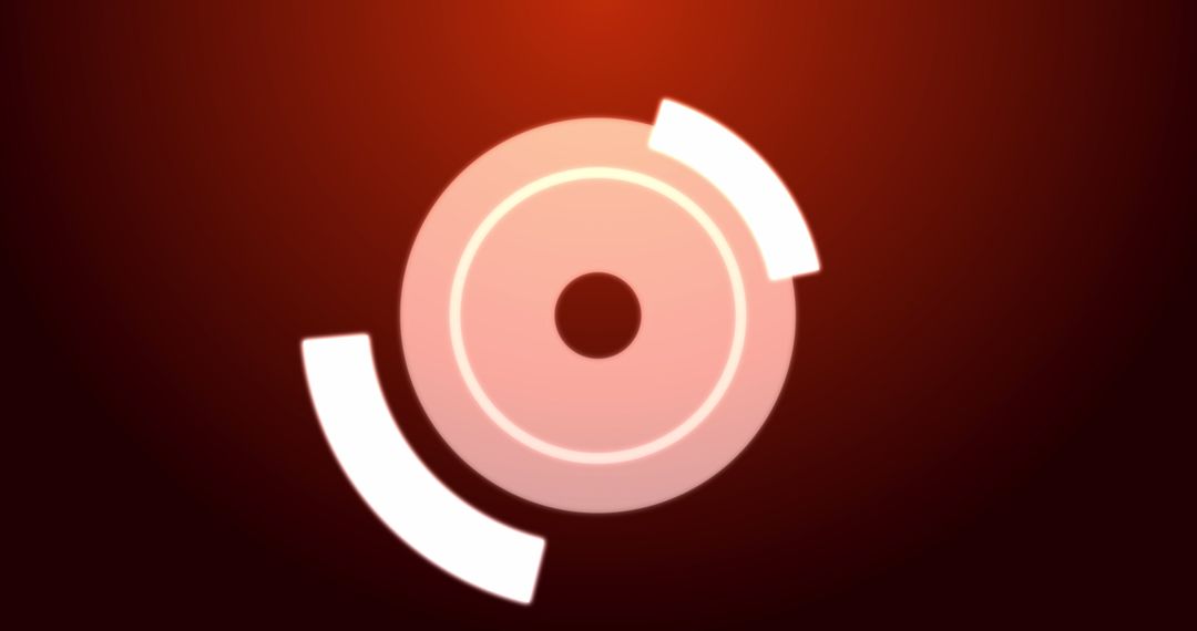 Abstract Digital Interface Circles with Red Background