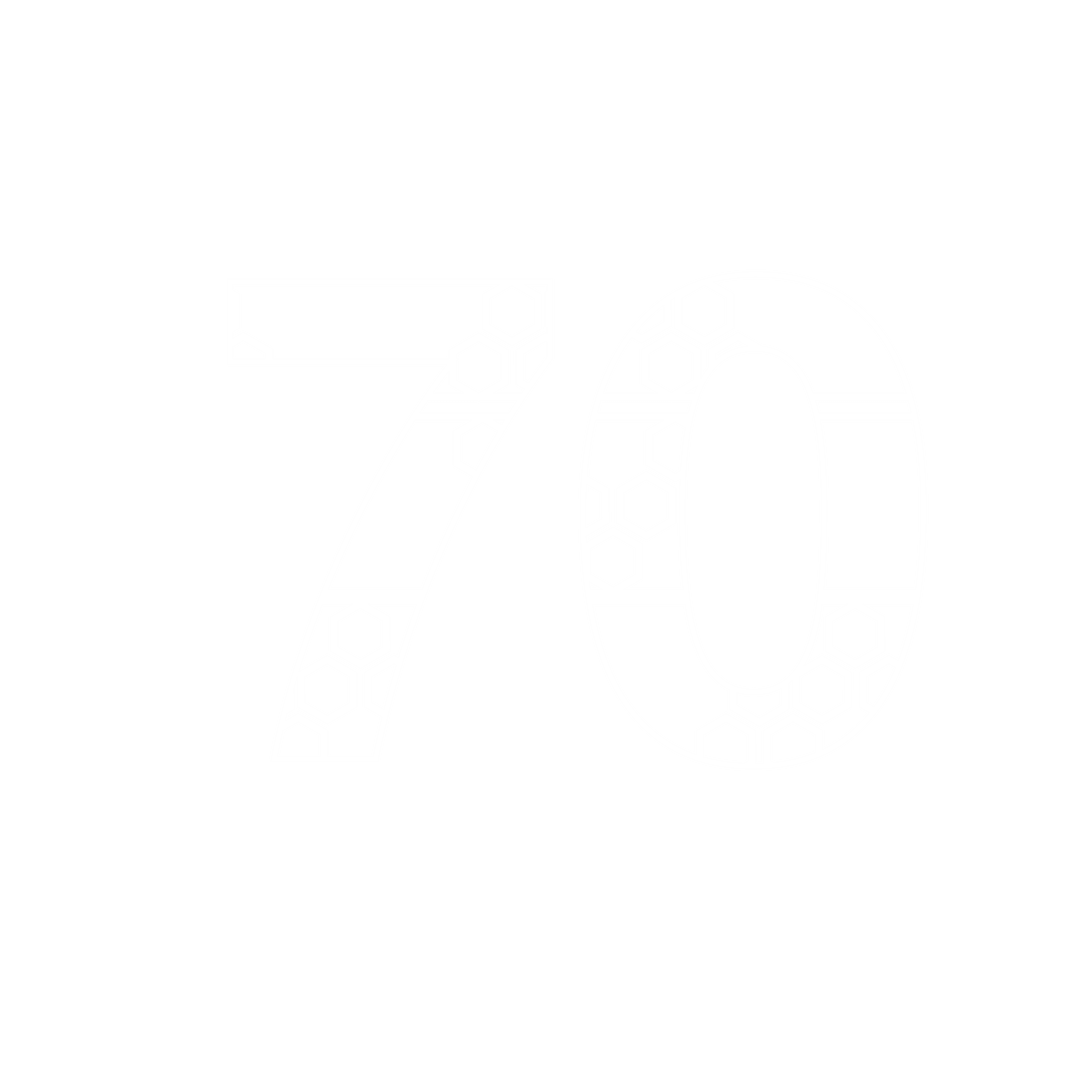 Transparent White Number 70 with Geometric Pattern Illustration