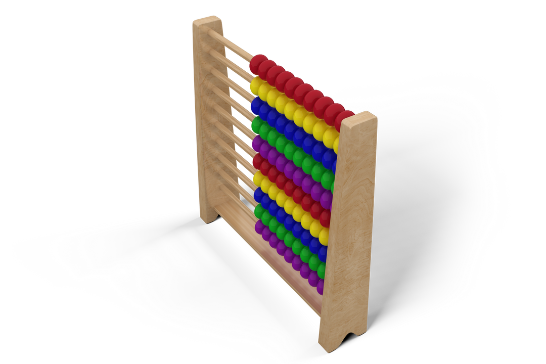 Wooden abacus with colorful beads for educational purposes, on transparent background - Download Free Stock Images Pikwizard.com