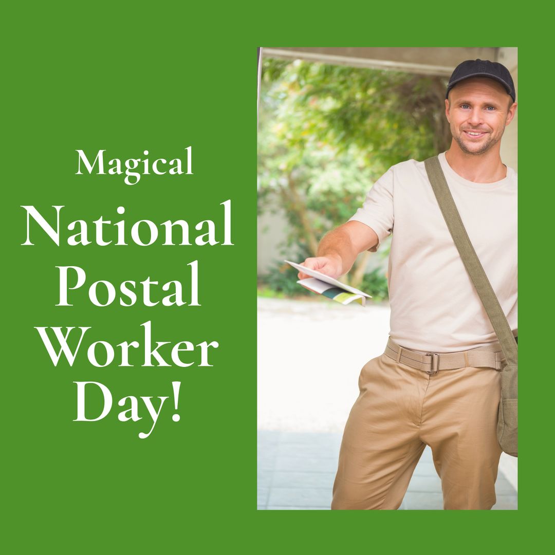 Smiling Deliveryman Celebrating National Postal Worker Day