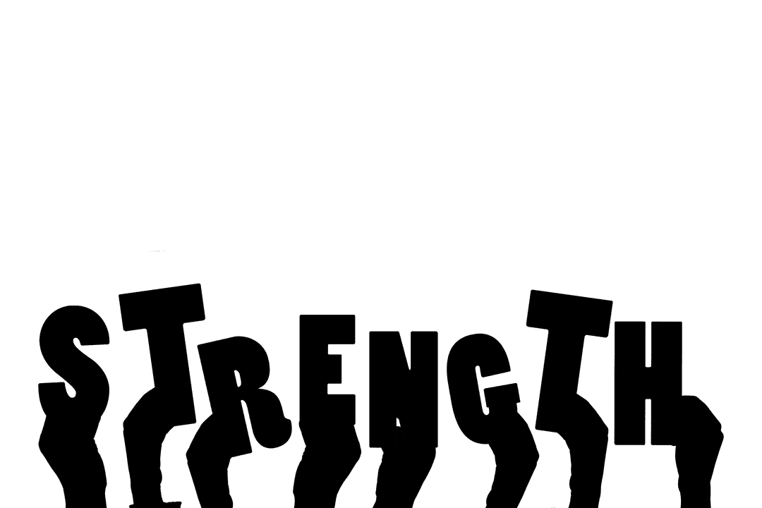 Stylish Composition of Graphic Hands with Strength Text, Transparent Effects