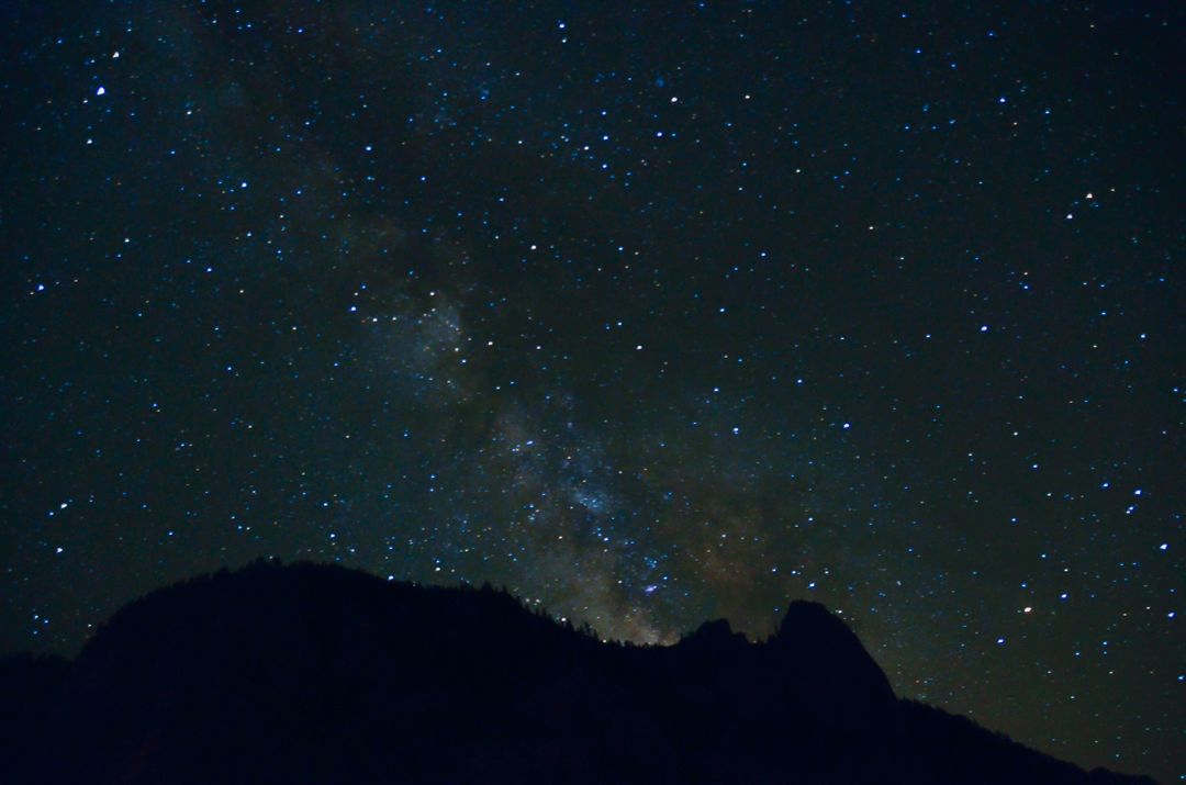 Breathtaking Milky Way and Stars Above Mountain Silhouette - Free Images, Stock Photos and Pictures on Pikwizard.com