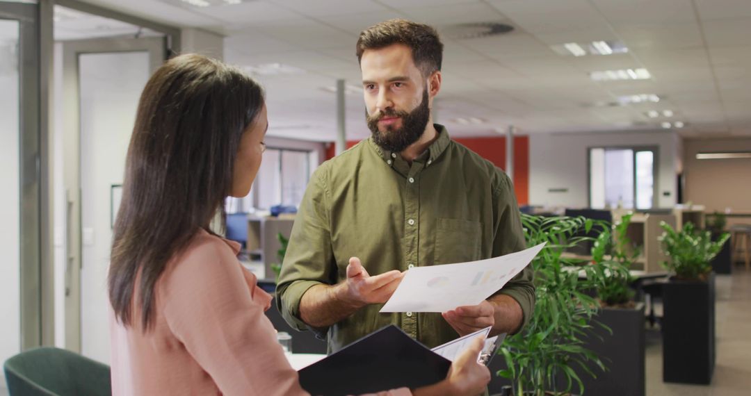 Diverse Colleagues Collaborating with Documents in Open Office