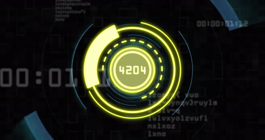 Futuristic Digital Interface with Data Processing Display