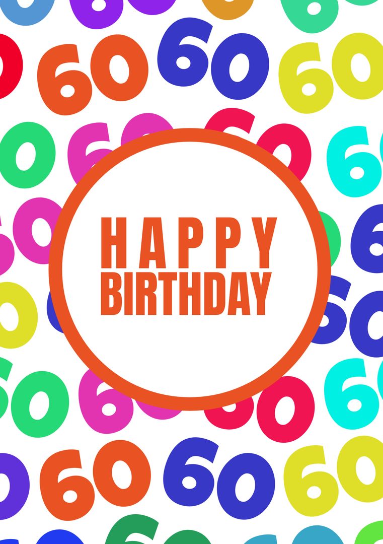 Colorful 60th Birthday Celebration Template with Bold Typography - Download Free Stock Templates Pikwizard.com