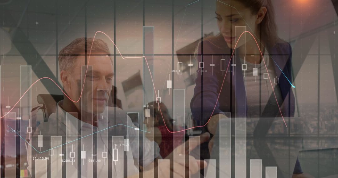 Financial Analysis with Diverse Professionals in Office Environment