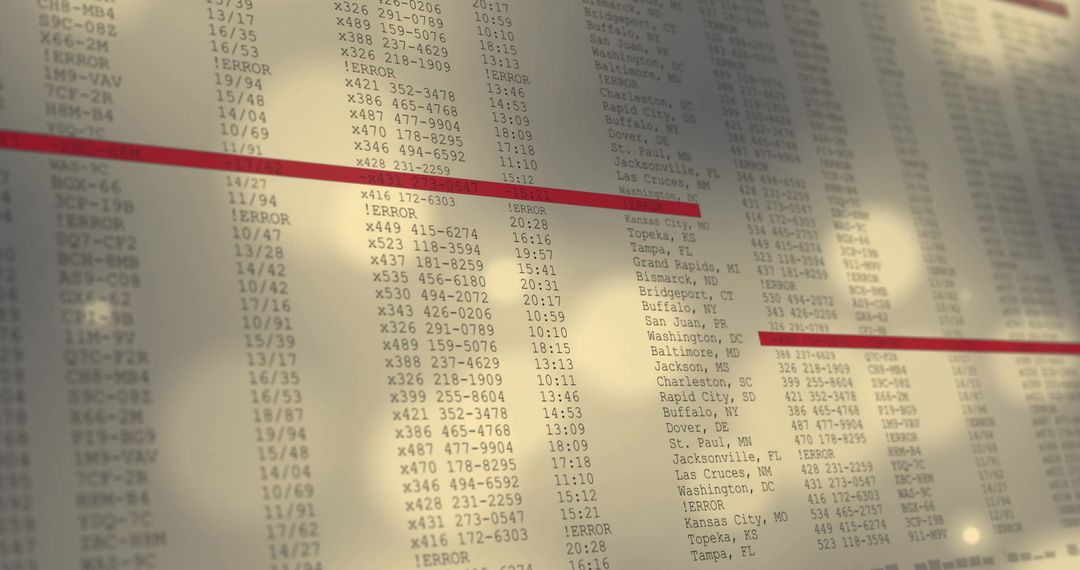 Futuristic Data Analytics Display with Red Alert Highlight