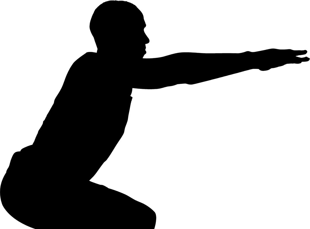 Transparent Silhouette of Man Exercising in Dynamic Pose