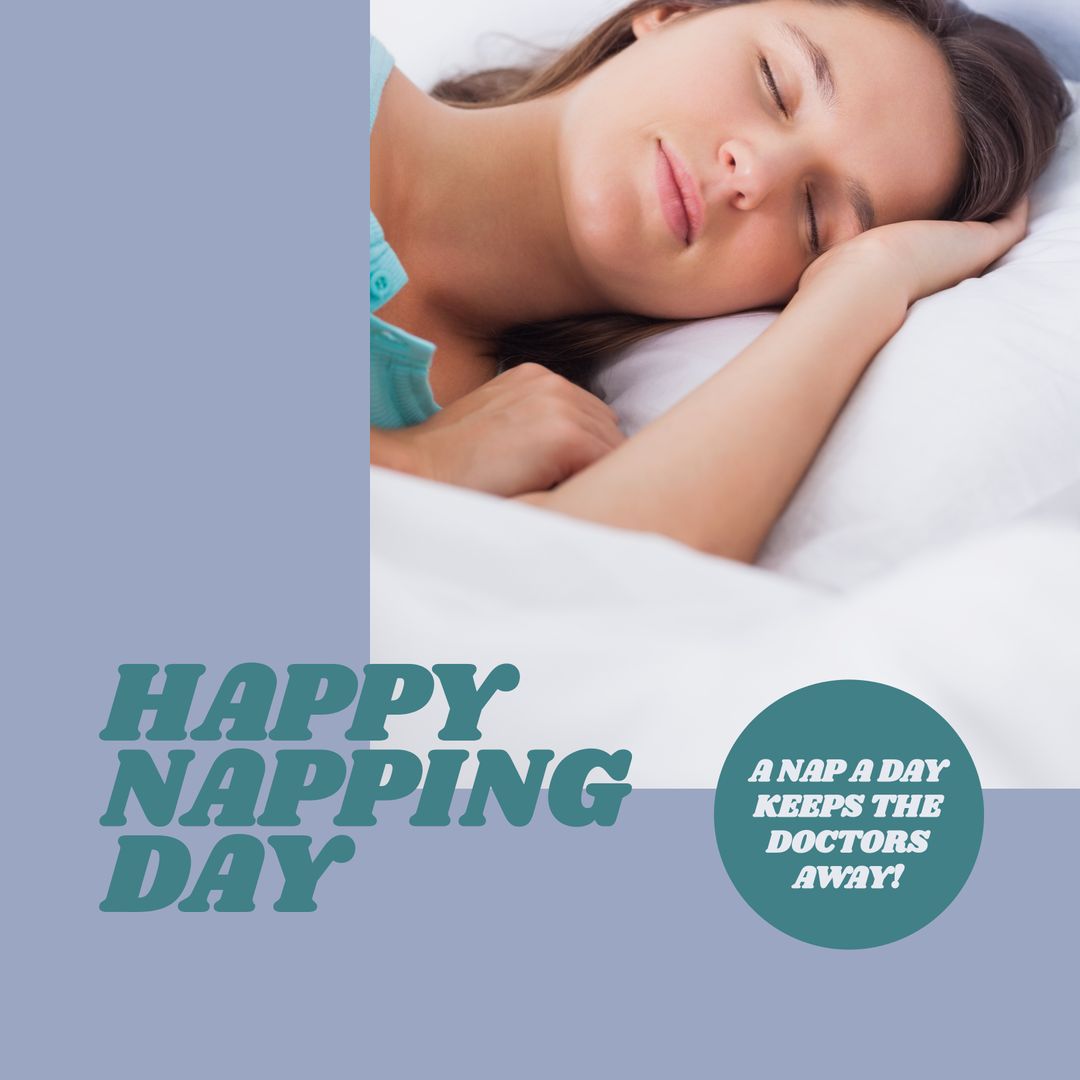 Happy Napping Day Celebration with Sleeping Woman
