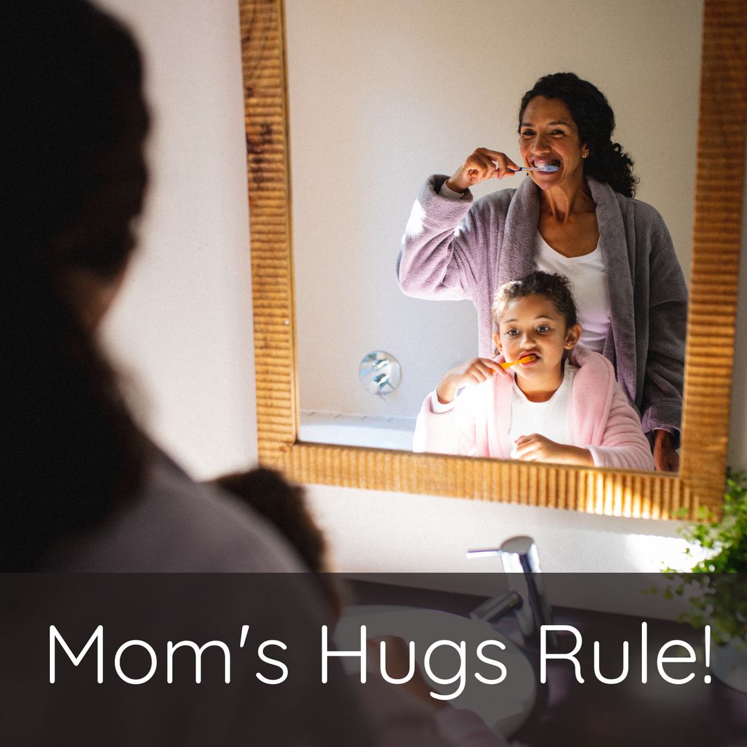 Mother Brushing Daughter's Teeth Joyfully in Bathroom - Download Free Stock Templates Pikwizard.com