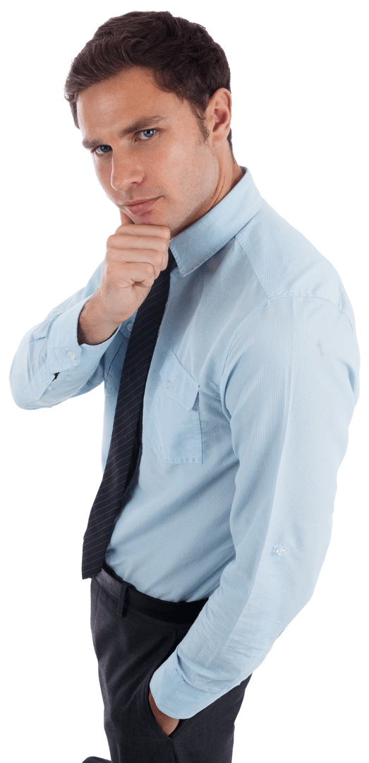 Transparent Concept Drama Thoughtful Businessman