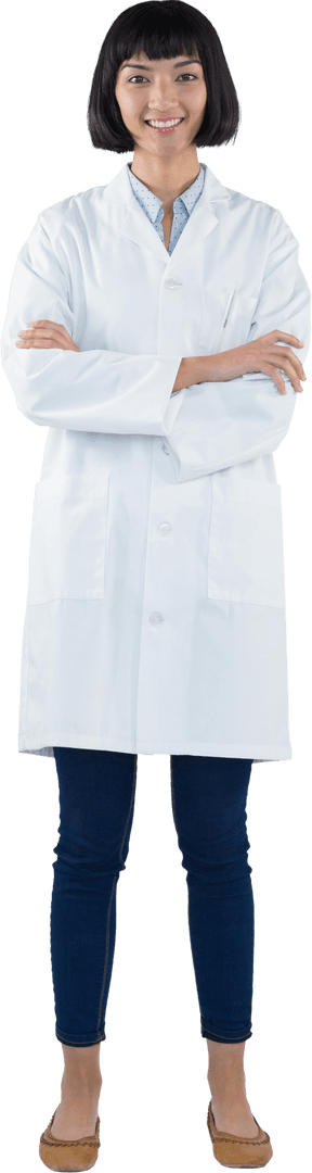 Transparent Confident Doctor Standing with Arms Crossed
