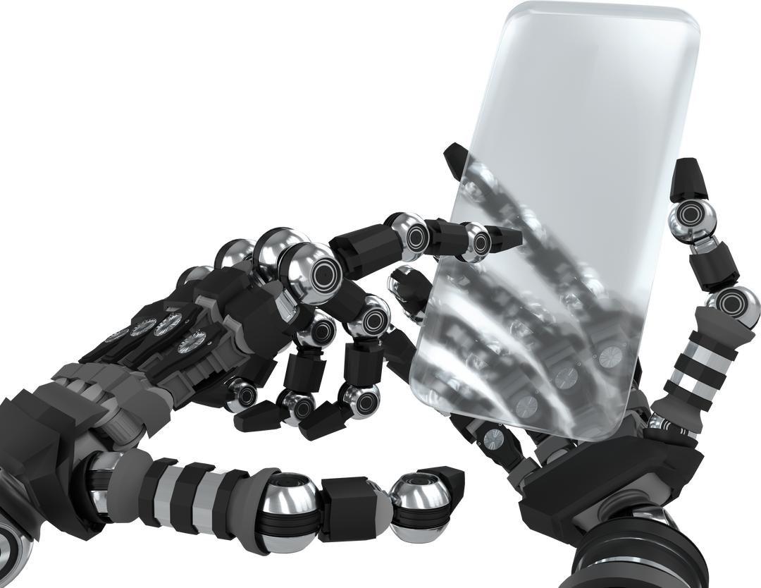 Robotic Hand Showing Transparent Smartphone Technology Concept - Download Free Stock Images Pikwizard.com