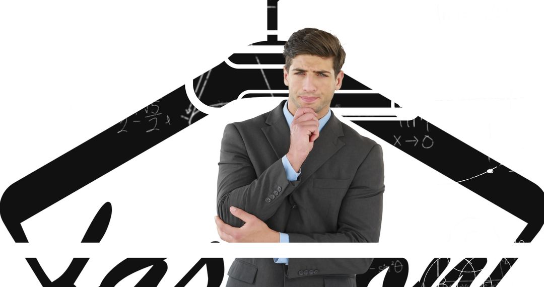 Businessman Contemplating Ideas with Dynamics of Learning