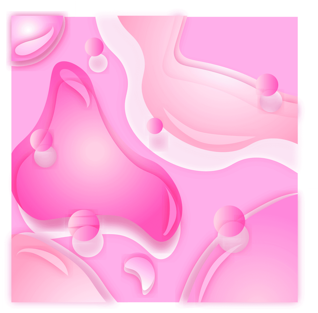 Abstract Pink Shapes on Transparent Background