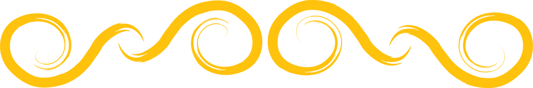 Yellow Swirl Ornamental Border on Transparent Canvas