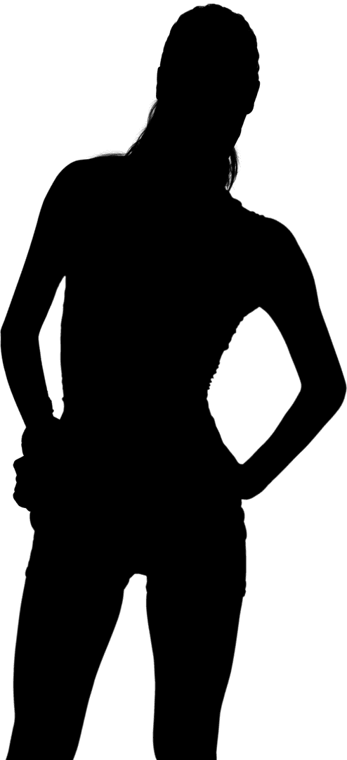 Silhouette Illustration of Female Runner on Transparent Background