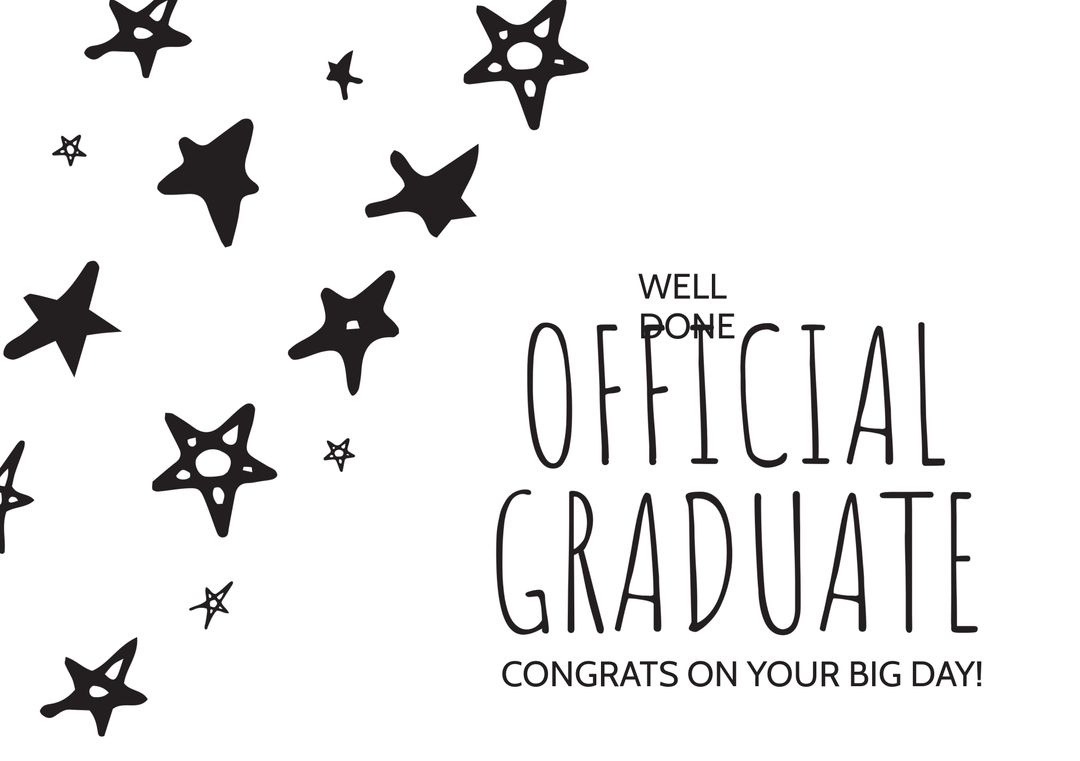 Whimsical Graduation Celebratory Design with Stars