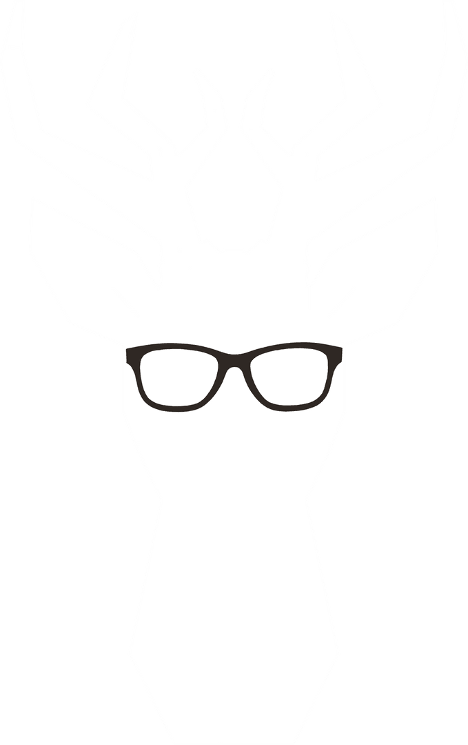 Digital Silhouette of Reindeer with Glasses on Transparent Background