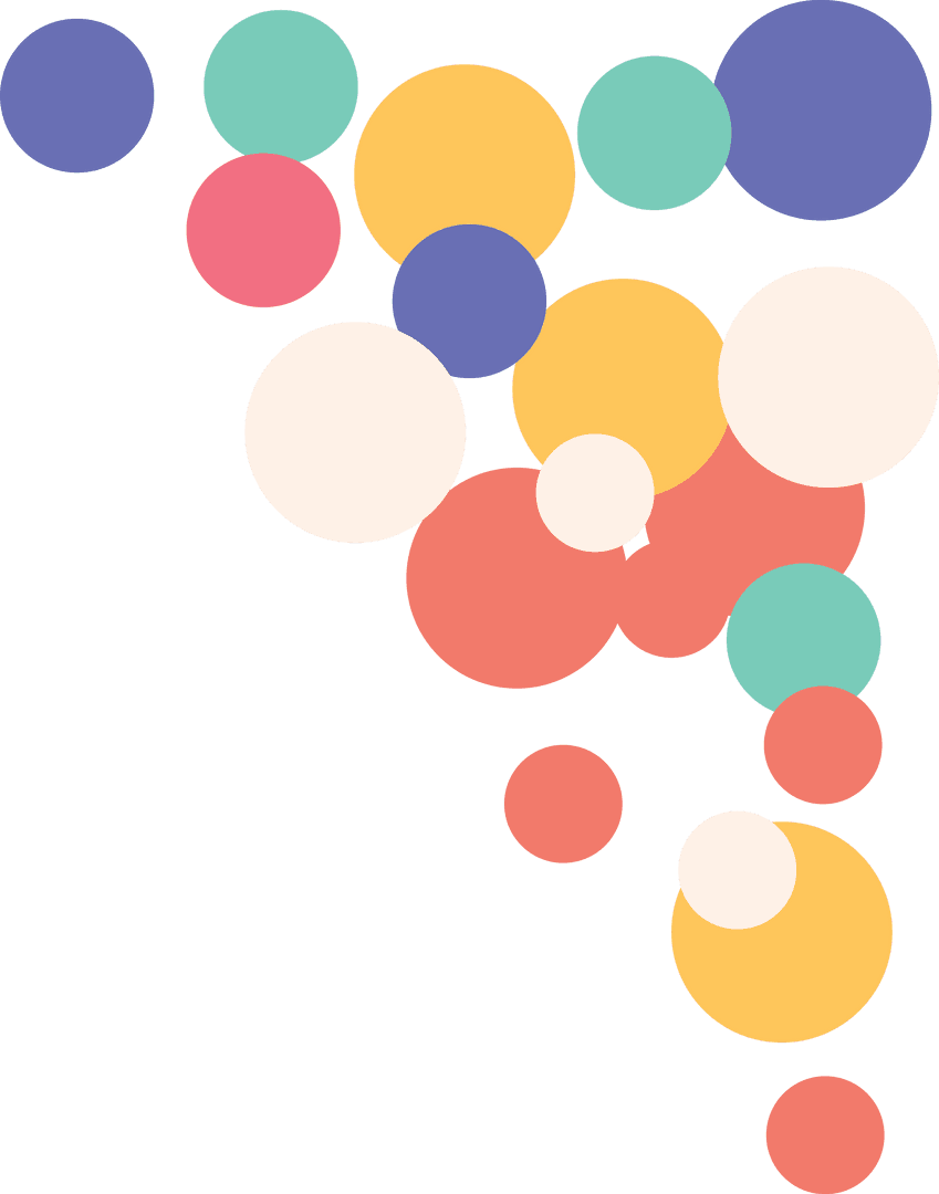 Colorful Circle Pattern on Transparent Background Illustration