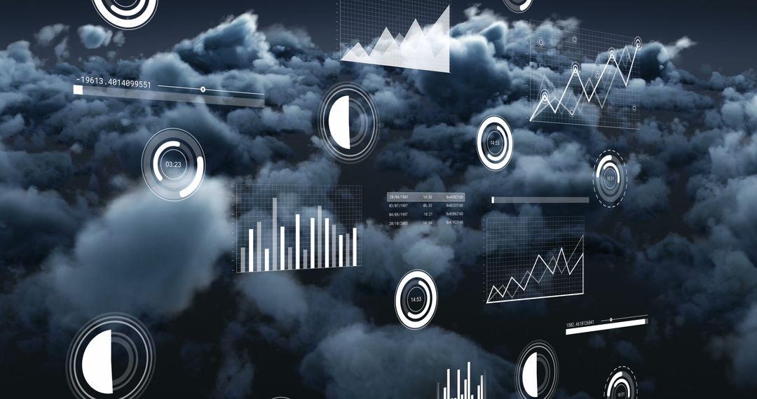 Digital Data Visualization in Cloud Computing Concept