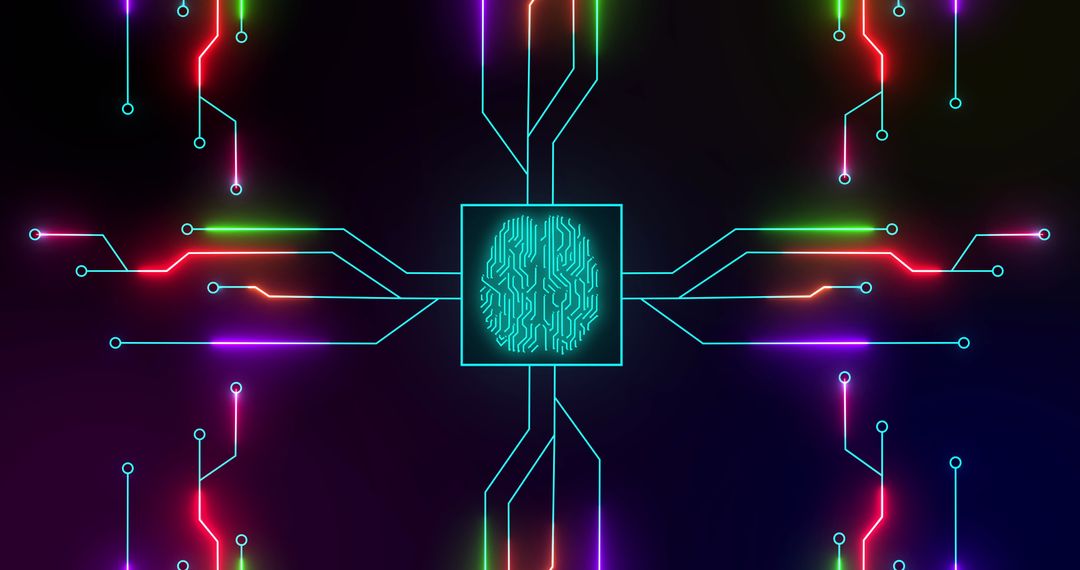 Futuristic Digital Brain with Technological Circuitry