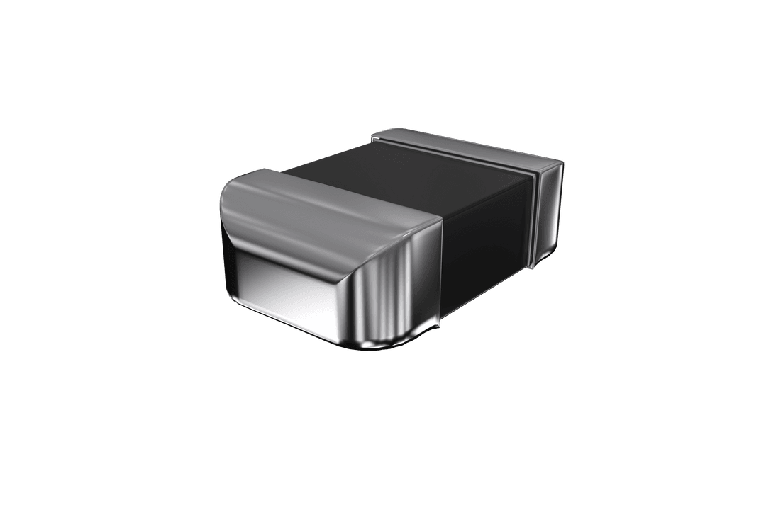 Transparent Surface Mount Capacitor Isolated on Black Background