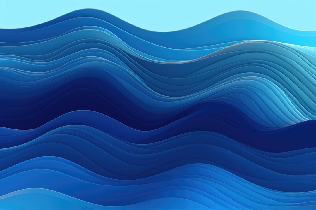 Abstract Blue Wave Pattern Illustration with Smooth Curves - Free Images, Stock Photos and Pictures on Pikwizard.com
