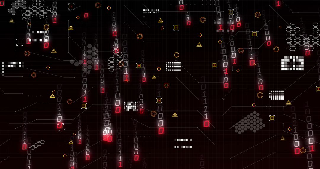 Futuristic Cybersecurity Matrix Interface with Digital Data Flow