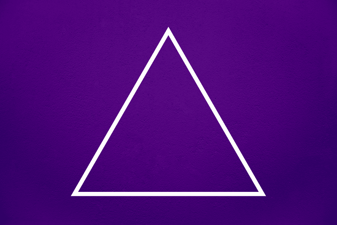 Transparent Geometric Triangle on Purple Background