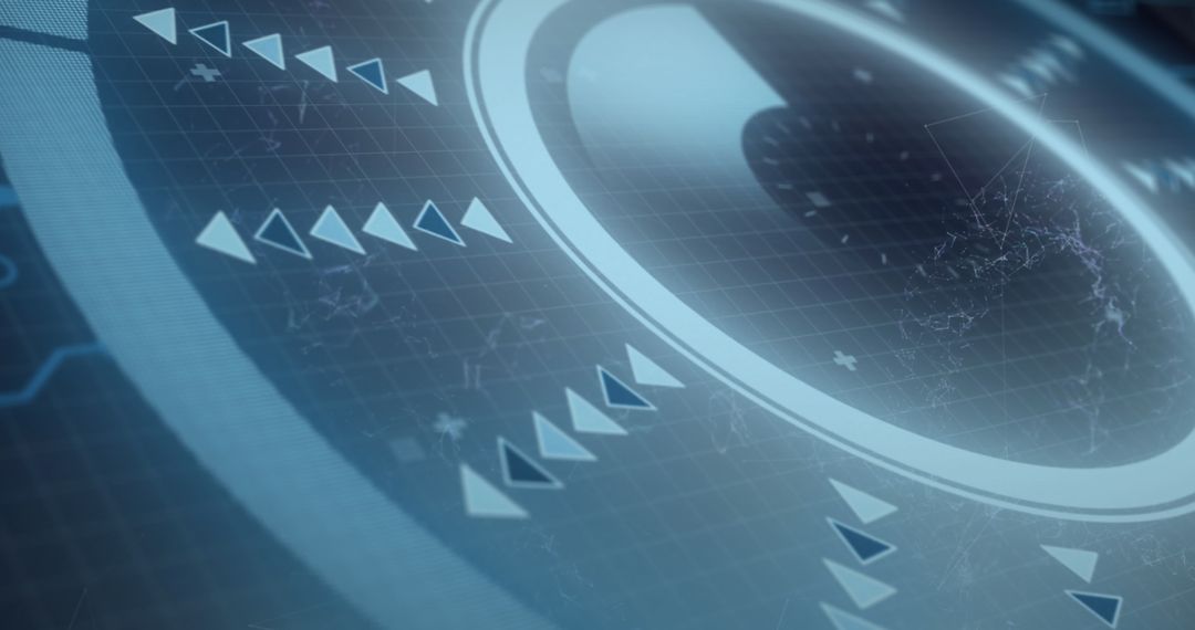 Digital Holographic Interface with Arrows and Sonar Elements