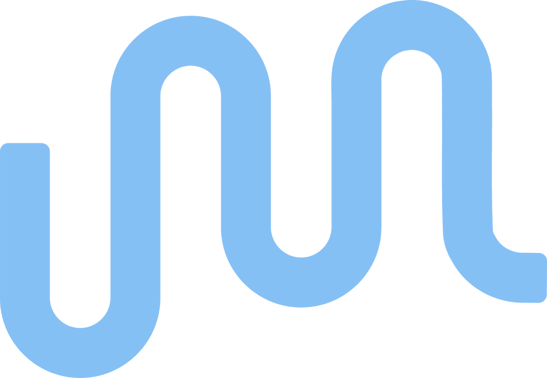 Light Blue Sinusoidal Wavy Line on Transparent Canvas